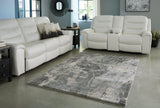 Larobin Charcoal/beige/gray 7'10" X 10'6" Rug - Ella Furniture