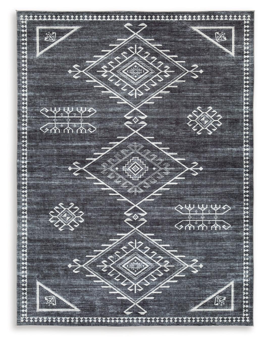 Arloman Black/cream/gray 5' X 7' Rug - Ella Furniture