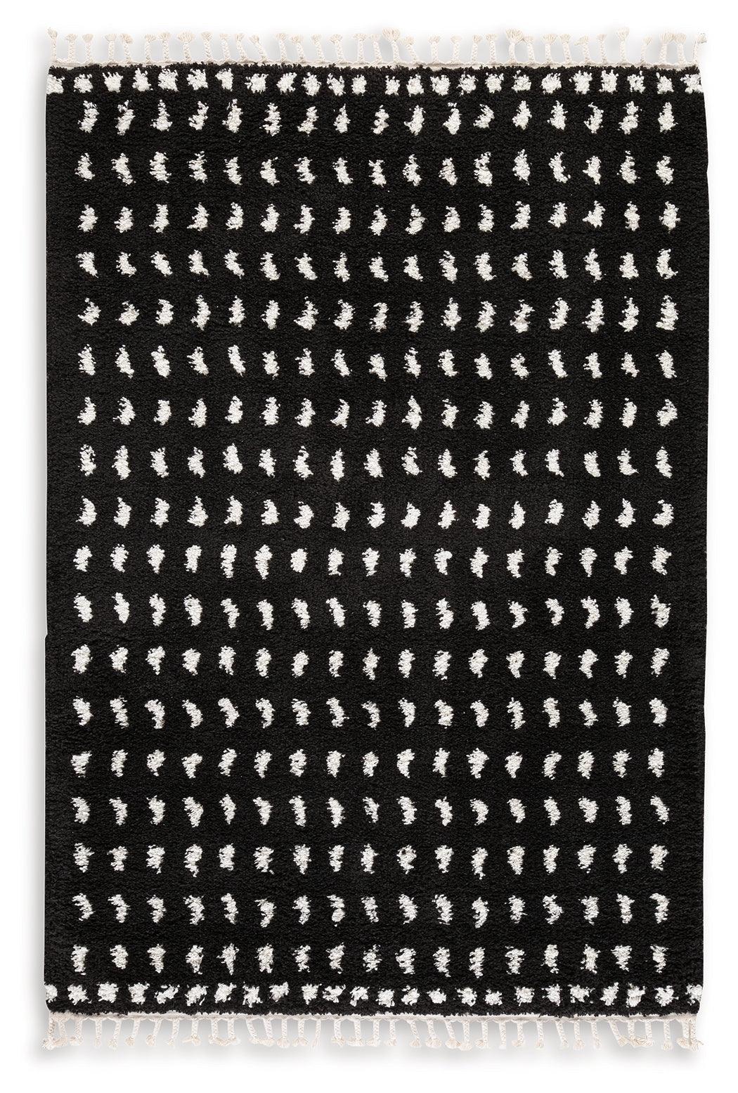 Minston Black/white 5' X 7' Rug - Ella Furniture