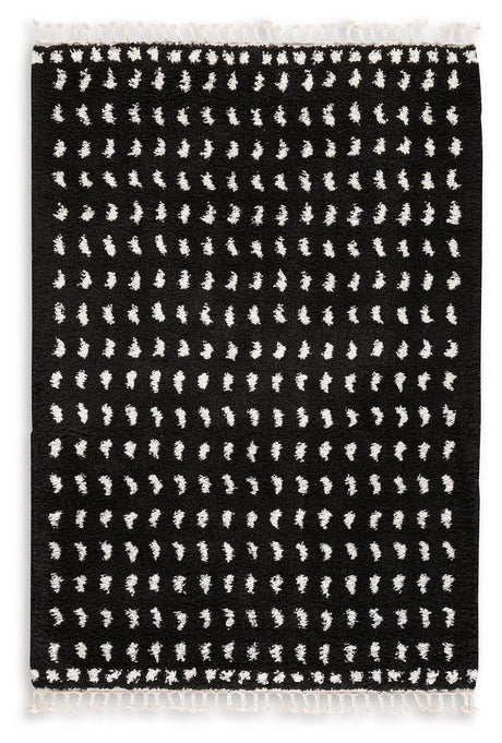 Minston Black/white 5' X 7' Rug - Ella Furniture