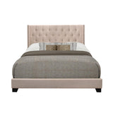 Barzini Beige Modern Traditional Fabric Tufted King Upholstered Bed - Ella Furniture