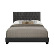 Barzini Dark Blue Modern Traditional Fabric Tufted King Upholstered Bed - Ella Furniture