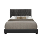 Barzini Dark Blue Modern Traditional Fabric Tufted King Upholstered Bed - Ella Furniture