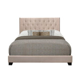 Baker Beige Solid Wood And Engineered Wood Fabric Upholstered Tufted Full Platform Bedroom Set - Ella Furniture