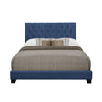 Baker Blue Solid Wood And Engineered Wood Fabric Upholstered Tufted Full Platform Bedroom Set - Ella Furniture