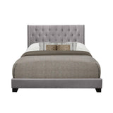 Barzini Gray Modern Traditional Fabric Tufted Queen Upholstered Bed - Ella Furniture