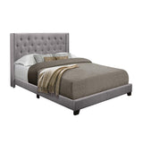 Barzini Gray Modern Traditional Fabric Tufted King Upholstered Bed - Ella Furniture
