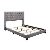 Barzini Gray Modern Traditional Fabric Tufted King Upholstered Bed - Ella Furniture