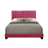 Barzini Pink Modern Traditional Fabric Tufted Queen Upholstered Bed - Ella Furniture