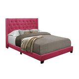 Barzini Pink Modern Traditional Fabric Tufted King Upholstered Bed - Ella Furniture