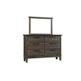 Gray Eastern Modern Traditional Upholstered Tufted Queen Panel Bedroom Set (1Qb,1ns,1dr,1mr) - Ella Furniture