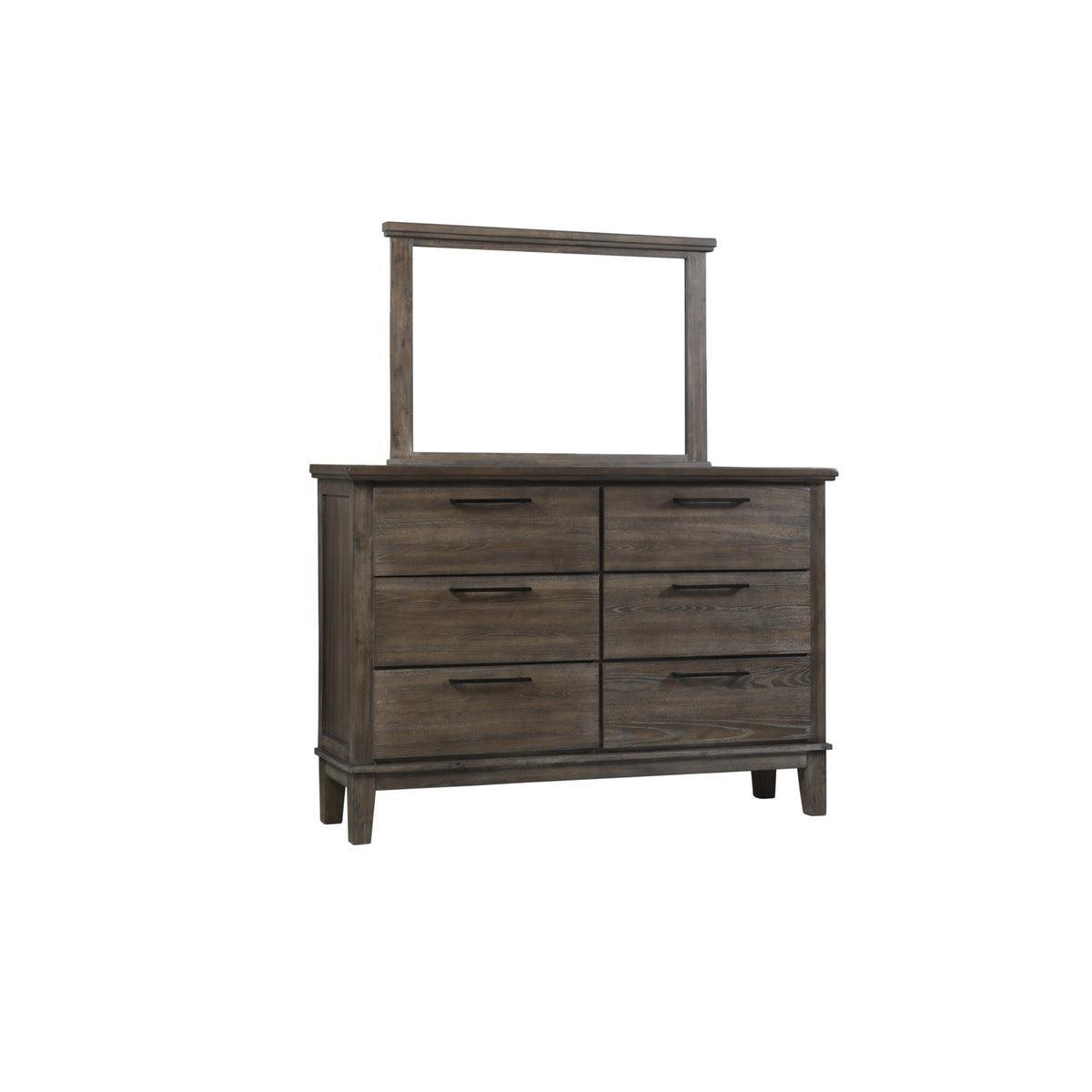 Gray Eastern Modern Traditional Upholstered Tufted Queen Panel Bedroom Set (1Qb,1ns,1dr,1mr) - Ella Furniture