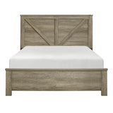Gray Oak Finish Modern Sleek Rustic Solid Wood Full Panel Bedroom Set - Ella Furniture
