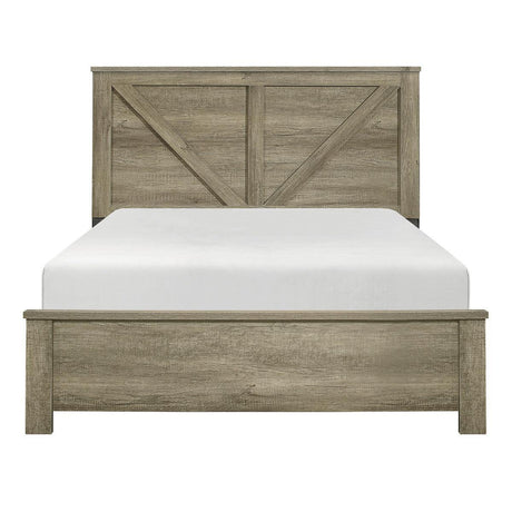 Avenue Rustic Modern Contemporary Solid Pine Wood Queen Panel Bed - Ella Furniture