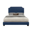 Miranda Blue Modern Solid Wood Fabric Queen Upholstered Bed - Ella Furniture