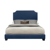 Miranda Blue Modern Solid Wood Fabric Queen Upholstered Bed - Ella Furniture