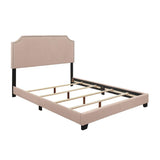 Miranda Beige Modern Solid Wood Fabric Full Upholstered Bedroom Set - Ella Furniture
