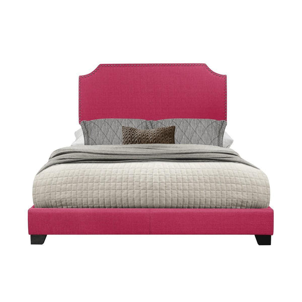 Miranda Pink Modern Sleek Solid Wood Fabric Full Upholstered Bedroom Set - Ella Furniture