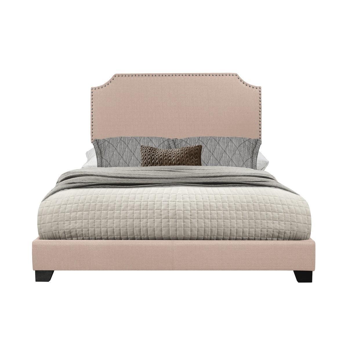 Miranda Beige Modern Solid Wood Fabric King Upholstered Bedroom Set - Ella Furniture