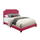 Miranda Pink Modern Sleek Solid Wood Fabric Queen Upholstered Bed - Ella Furniture