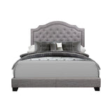 Sandy Gray Modern Sleek Fabric Full Upholstered Tufted Bedroom Set - Ella Furniture
