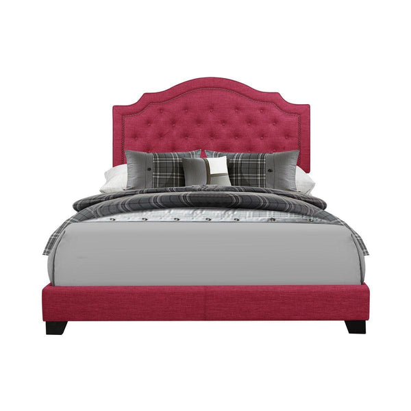 Sandy Pink Modern Sleek Fabric Full Upholstered Tufted Bedroom Set - Ella Furniture