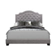 Sandy Grey Modern Sleek Wood Fabric Queen Upholstered Tufted Bed - Ella Furniture