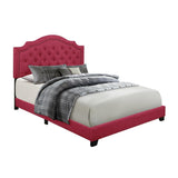 Sandy Pink Modern Sleek Fabric Queen Upholstered Tufted Bed - Ella Furniture