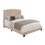 Linda Beige Modern Solid Wood And Engineered Wood Fabric Full Upholstered Tufted Bedroom Set - Ella Furniture