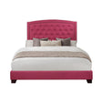 Linda Pink Modern Solid Wood And Engineered Wood Fabric Full Upholstered Tufted Bedroom Set - Ella Furniture