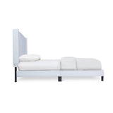 Ivy Black Modern Contemporary Solid Wood Faux Leather Tufted Queen Platform Bed - Ella Furniture