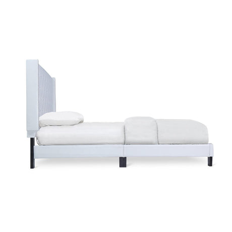 Ivy Black Modern Contemporary Solid Wood Faux Leather Tufted Queen Platform Bed - Ella Furniture