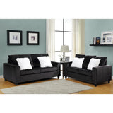 Black Modern Traditional Solid Wood And Plywood Velvet Loveseat With 2 Pillows - Ella Furniture