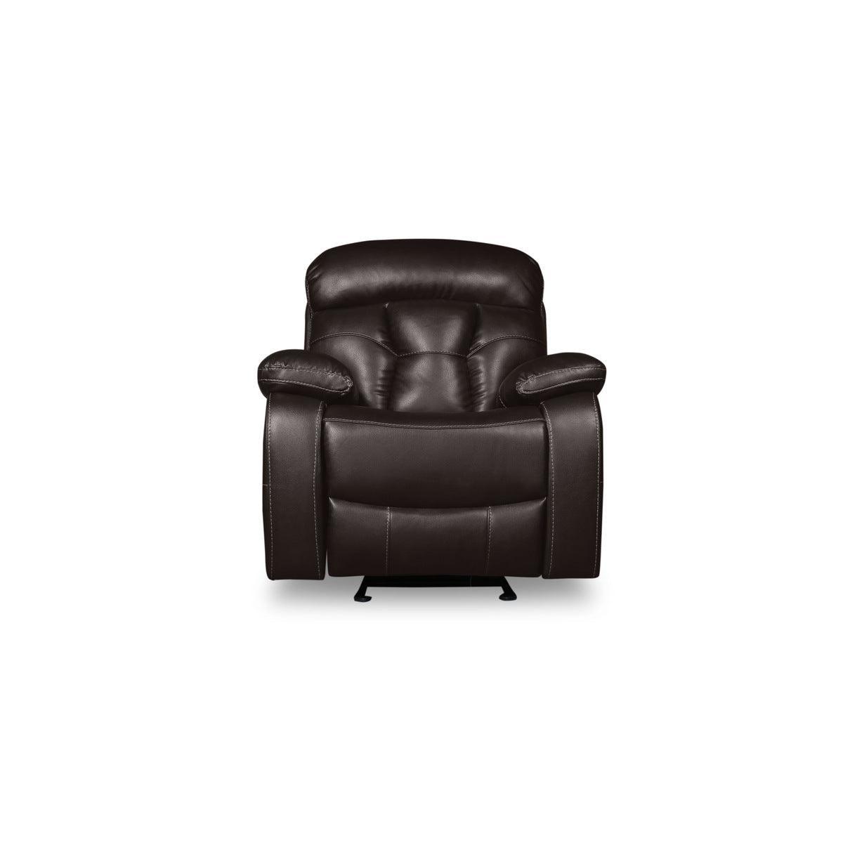 Black Modern Solid Wood And Plywood Faux Leather Upholstery Glider Reclining Chair - Ella Furniture