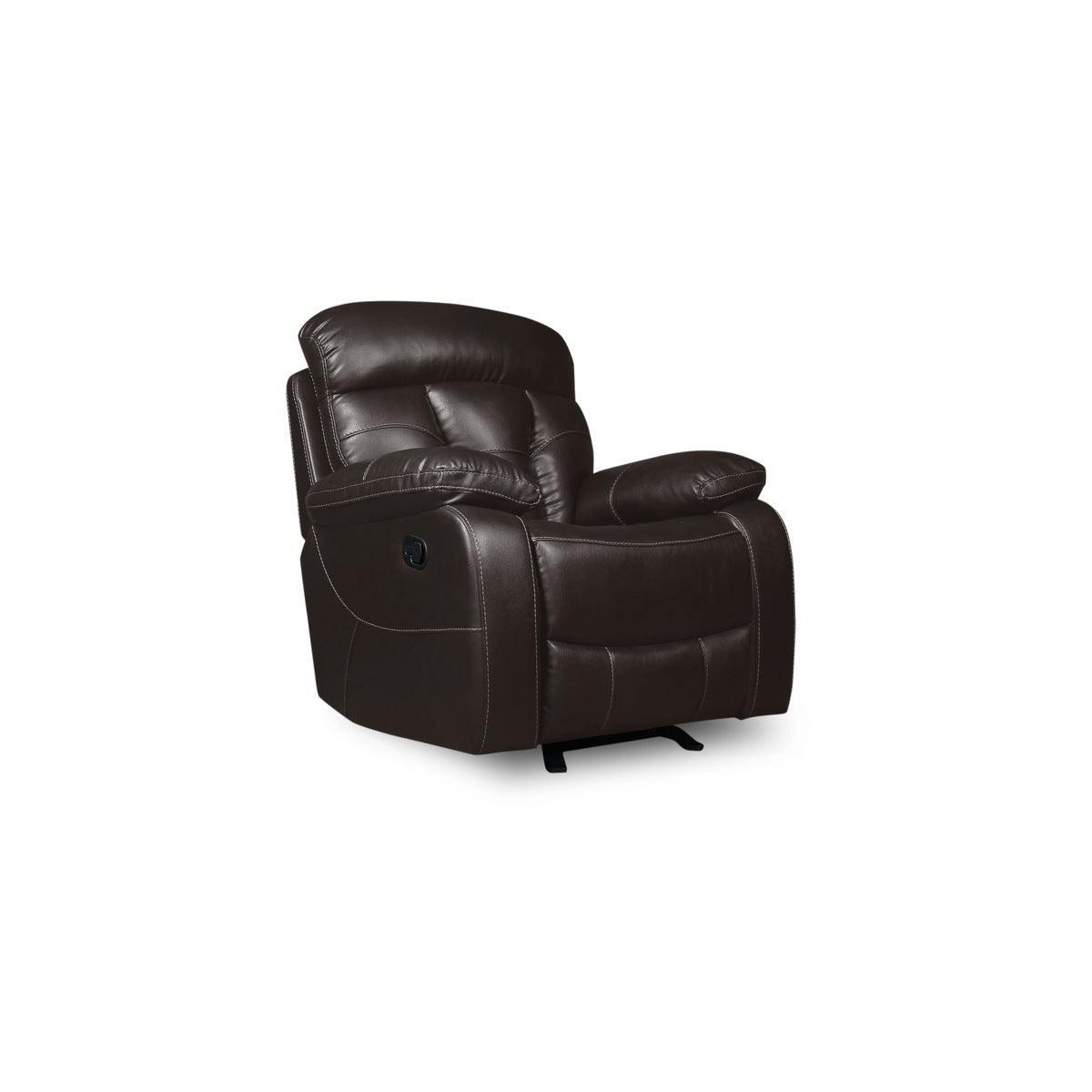 Black Modern Solid Wood And Plywood Faux Leather Upholstery Glider Reclining Chair - Ella Furniture