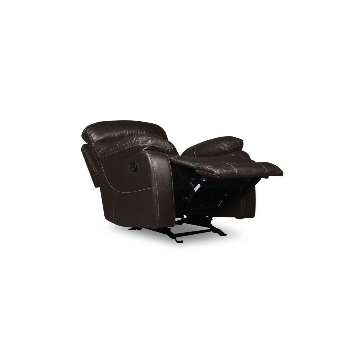 Black Modern Solid Wood And Plywood Faux Leather Upholstery Glider Reclining Chair - Ella Furniture