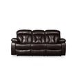 Claire Brown Solid Wood And Plywood Power Double Reclining Sofa With Drop-down Cup Holders - Ella Furniture