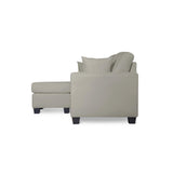 Scott Gray Modern Sturdy Wood Fabric Reversible Sofa Chaise W/ 2 Plws - Ella Furniture