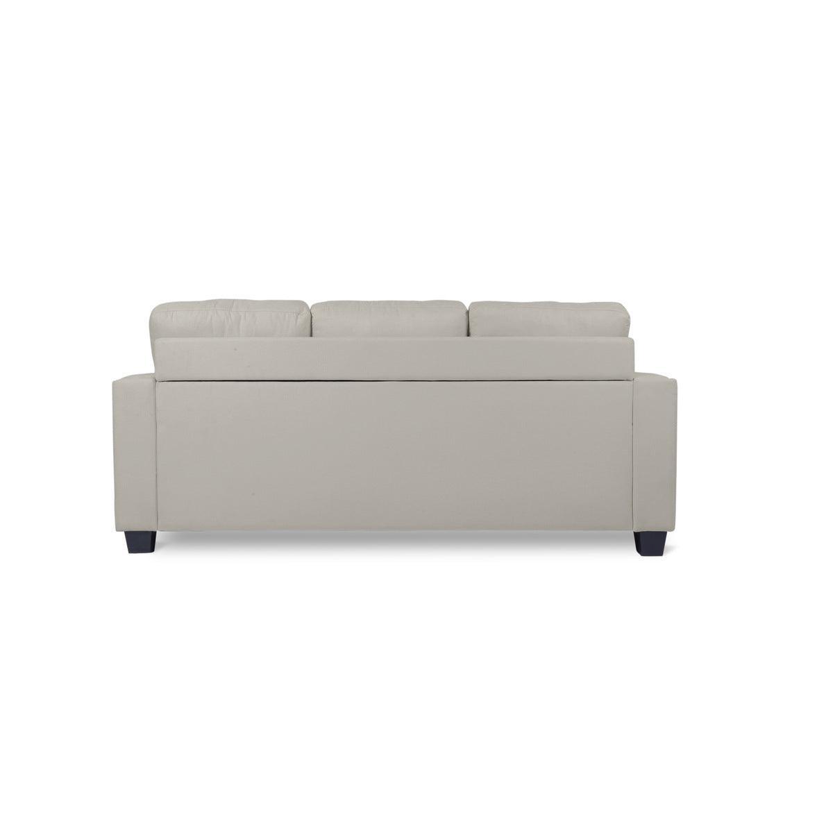 Scott Gray Modern Sturdy Wood Fabric Reversible Sofa Chaise W/ 2 Plws - Ella Furniture