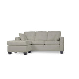 Scott Gray Modern Sturdy Wood Fabric Reversible Sofa Chaise W/ 2 Plws - Ella Furniture