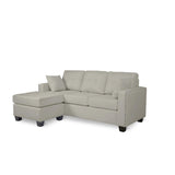 Scott Gray Modern Sturdy Wood Fabric Reversible Sofa Chaise W/ 2 Plws - Ella Furniture
