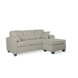 Scott Gray Modern Sturdy Wood Fabric Reversible Sofa Chaise W/ 2 Plws - Ella Furniture