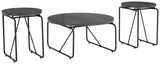 Garvine Charcoal/black Table (Set Of 3) - Ella Furniture