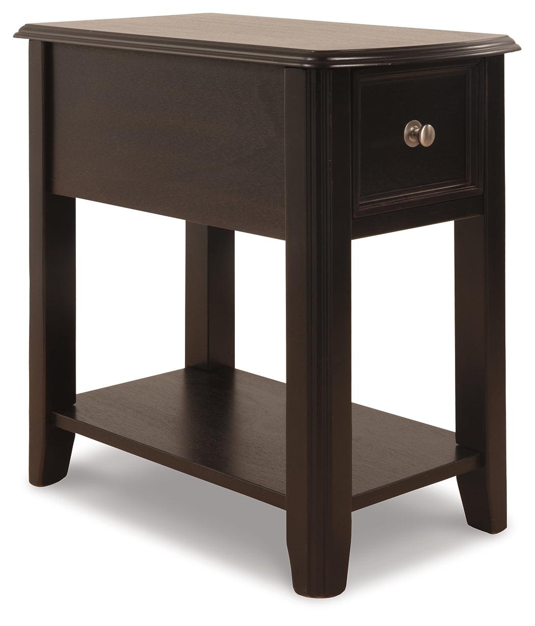 Breegin Almost Black Chairside End Table - Ella Furniture
