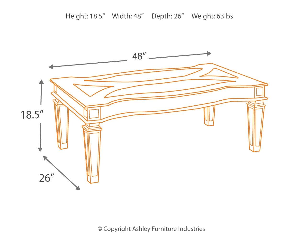 Tessani Silver Coffee Table - Ella Furniture