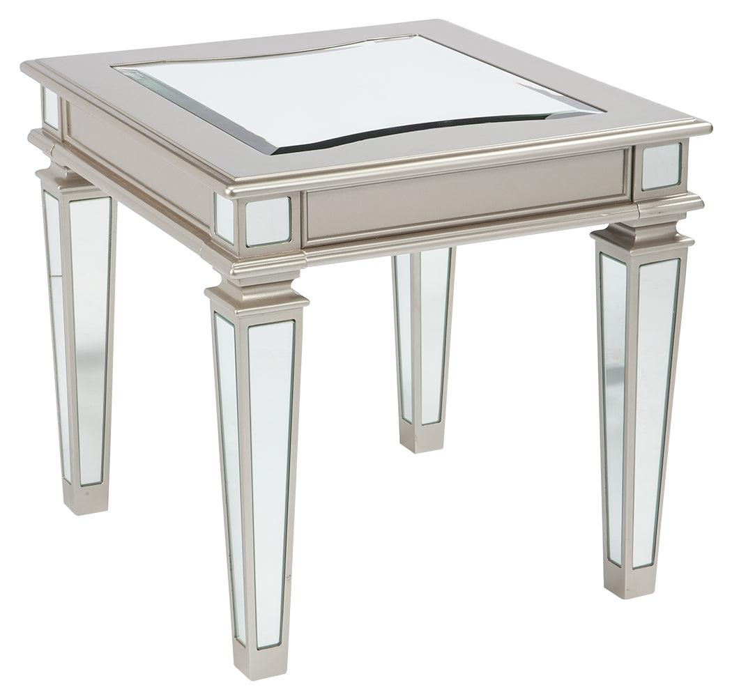 Tessani Silver End Table - Ella Furniture