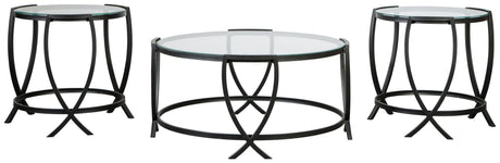 Tarrin Black Table (Set Of 3) - Ella Furniture