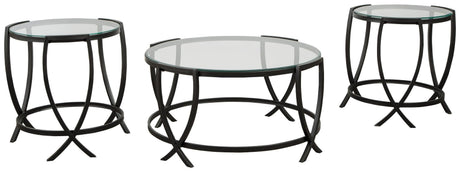 Tarrin Black Table (Set Of 3) - Ella Furniture