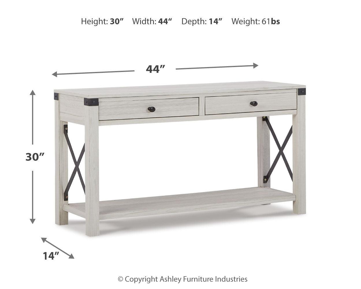 Bayflynn Whitewash Sofa/console Table - Ella Furniture