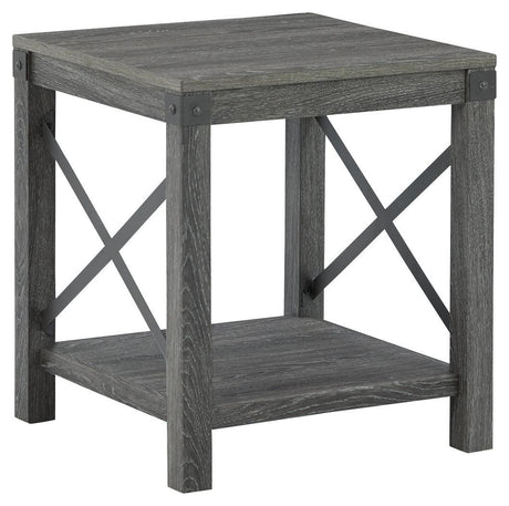 Freedan Grayish Brown End Table - Ella Furniture